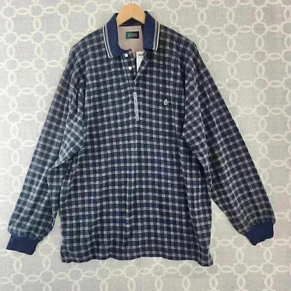 Fairway checkered Long sleeve Polo Men's L